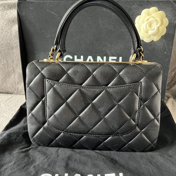 Chanel Black Quilted Lambskin Trendy CC Small Top Handle Bag - Picture 2 of 11